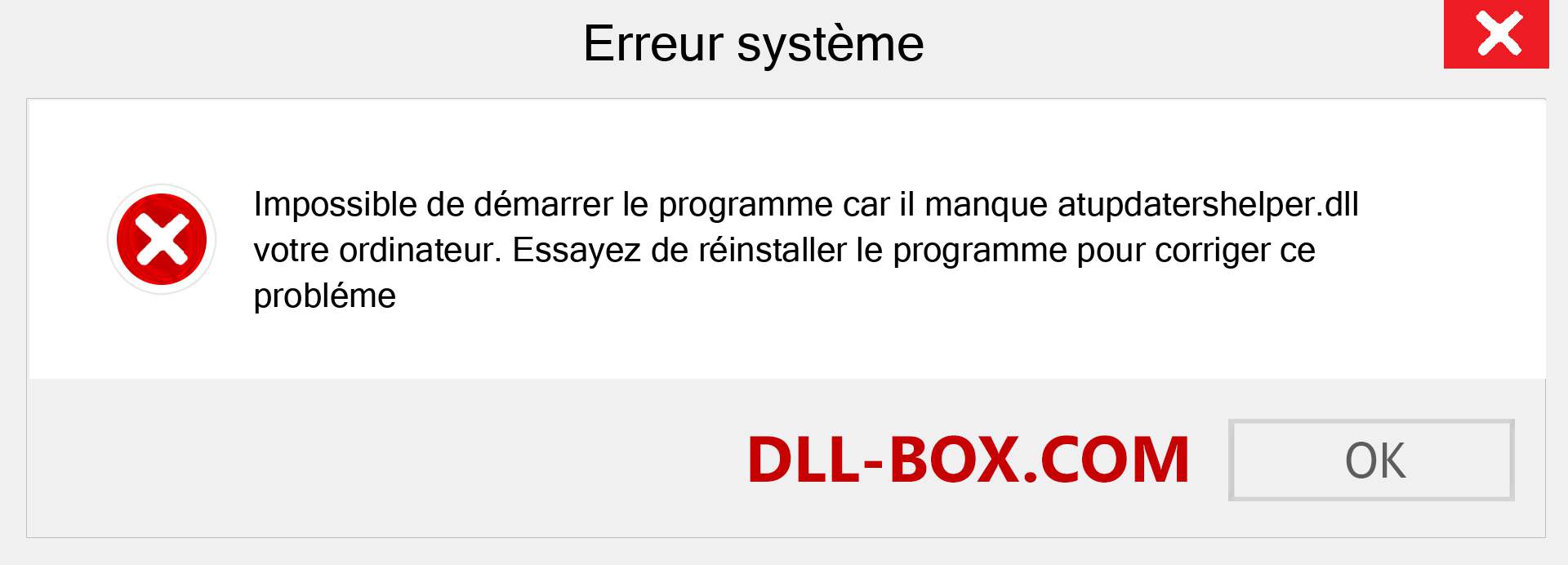 Le fichier atupdatershelper.dll est manquant ?. Télécharger pour Windows 7, 8, 10 - Correction de l'erreur manquante atupdatershelper dll sur Windows, photos, images